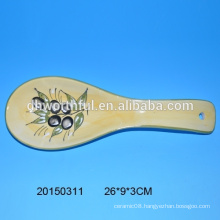 New tableware ceramic handmade spoon with olive painting